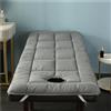 Xisnuient Soft Lash Bed Topper con Foro Comodo Coprimaterasso con Quattro Cinturini Angolari E Fori for Il Viso Materasso Traspirante Tatami Spa Lettino da Massaggio Mattress con Foro (Grigio,70x185cm)