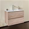 Yellowshop | Mobile Bagno Sospeso CLOE - Composizione Completa con Lavabo Ceramica, Chiusura Soft Close, Finitura Rovere (90 cm, Mobile con Lavabo)
