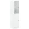 JHQHSM Credenza con Anta in Vetro Mobile credenza Credenze Armadietto Credenza cucina salvaspazio Armadio Vetrina Per soggiorno,sala da pranzo,corridoio Bianca 35x37x142 cm