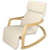 yelloo - Sedia a Dondolo ZEN da Interno, Poltrona a Dondolo da Interno in Legno di Betulla, Poltroncina Camera da Letto, Relax, Giardino Coperto, Sedia Legno Comoda (Bianco)