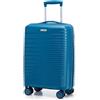 WITTCHEN Valigia da viaggio grande trolley valigia grande valigia check-in guscio rigido in polipropilene Maniglia telescopica Quattro rotelle girevoli Chiusura a combinazione TSA Fuerta Line Blu