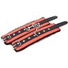 BONDAGERIE® Manette per coppia per polsi con peluche pelose, in ecopelle, regolabili Nero e rosso, sexishop donna uomo gioco