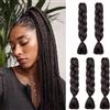 Cybelleza Extension Treccine Treccia Africane Capelli Marrone Sintetici Finti Lunghi Intrecciati 60cm Jumbo Braids 5PCS 500g Crochet Twist Bellezza, Marrone Scuro