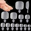 JSRQT Unghie Finte per Piedi Squisite Unghie Finte Adesive Tips Unghie 120 Pezzi Francesi Naturali Unghie Finte Piedi Corte Press on Toe Nails per Donne e Ragazze Decorazioni per Unghie(12 Taglie)
