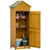 Outsunny Casetta per attrezzi Outsunny in legno naturale, armadio per attrezzi, armadio da giardino, casetta da giardino, casetta per attrezzi, 2 ripiani, resistente alle intemperie, 2 porte, 79 x 49 x 191,5