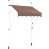 RELAX4LIFE Tenda da Sole per Esterno con Morsetto senza Forare, Telaio Telescopico, Telo Anti-UV, Altezza e Inclinazione Regolabile, Ideale per Balcone e Terrazzo (Marrone, 150x175cm)