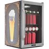 KLARSTEIN Frigorifero 70L, Mini frigo Silenzioso con Ripiani Rimovibili, Porta in Vetro e LED, Adatto all'Uso Esterno, 0-10°C