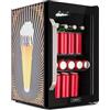 KLARSTEIN Frigorifero 70L, Mini frigo Silenzioso con Ripiani Rimovibili, Porta in Vetro e LED, Adatto all'Uso Esterno, 0-10°C