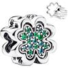 Rimgoris 925 Charm in argento sterling per donne Bracciali Collana San Patrizio Festa della Mamma Quadrifoglio Portafortuna Dangle Charms Regali