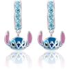 Disney Orecchini a cerchio Disney Stitch in Argento per Bambine, misura unica, Gioielli Disney