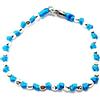 Spadarella Gioielli Spadarella spadino bracciale con pepite in argento 925 di diametro 4 mm e cotone nautico azzurro.Fatto a mano.Unisex.Lunghezza 19 cm.