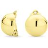 Bling Jewelry Stile semplice di base, orecchini a clip a mezza sfera per donne senza orecchie forate, placcati in oro 14K, lucidati in lega di argento sterling .925.