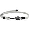 Aloha Bracciale Tennis Racchetta Idea regalo Uomo Donna Cordino Regolabile Acciaio (Grigio)