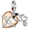 Rimgoris 925 Argento Sterling Charm Donne Bracciali Collana Lucciola Bagliore di Notte Solido Coniglio Cuore Rosa Giorno della Mamma Uovo di Pasqua Libellula Smalto Libellula Uccello Colibrì