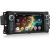 GONFEN 4GB+64GB Android 14 DAB+ Autoradio per Jeep Wrangler Patriot Chrysler 300C Aspen Dodge Caliber Durango Challenger 8 Core GPS Navigatore CarPlay Android Auto WiFi 4G DSP Bluetooth 5.0 USB CD RDS CANBus