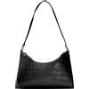 Fjquamitix Borsa a tracolla da donna, graziosa borsa hobo tote mini pochette con chiusura a cerniera, Nero , 9.8inch