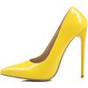 Onewus Donna Elegante décolleté con tacco a spillo Scarpe per matrimonio, giallo., 41 EU