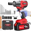 Yiyai Avvitatore a percussione a batteria 3 in 1, avvitatore a percussione elettrico da 1/2, max 550 Nm, 3400 RPM, chiave elettrica con luce LED trigger, 4 inserti + 12 punte per auto, casa (4000 mAh -