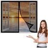 AMZERO Tenda Zanzariera Magnetica Finestra 100 x 170 cm, Zanzariera a Maglie, Easy to Install per Porte Finestre Tenda, Nero