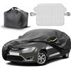 Buho Boost Classic - Telo Auto 100% Impermeabile con Parasole Incluso - Telo Copriauto Da Esterno con 2 Zip Strategiche - Protezione Completa Pioggia/Neve/UV/Polvere - Misura Universale Auto SUV