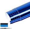 NewL Pellicola adesiva adesiva in vinile con specchio, cromata, colore blu, senza bolle, per auto, moto, carrozzeria, pellicola autoadesiva (30 cm x 150 cm)