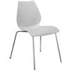 Kartell Maui Sedia Senza Braccioli da Ufficio, , Set da 2 Senza braccioli, Grigio Chiaro, Standard