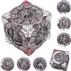 Luazuri DND Spinner Dice - Set di dadi 7 in 1 in metallo con design drago 3D | Design unico per dungeons & Dragons RPG Polyedder Dadi per giocatori D&D e DM (argento)