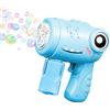 Aischens Pistola a Bolle per Bambini a Forma di Dinosauro, Macchina Automatica per Bolle di Sapone con Soluzione, Giocattolo Pistola per Bolla di Sapone per Regalo Compleanno Feste Matrimonio (Blu)