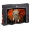 Ulmer Puzzleschmiede - Puzzle Elefante dello Tsavo - Ritratto animale di elefante africano nel parco nazionale Tsavo in Kenya