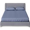 GC GAVENO CAVAILIA Lenzuolo con angoli in percalle, ultra morbido, in tinta unita, 25 cm, elasticizzato, in policotone, per letto matrimoniale, colore: blu