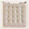 ROOM99 Nova - Cuscino per sedia, 40 x 40 cm, con nastri, per esterni, in velluto, colore beige