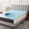 LUCID Coprimaterasso in memory foam, 7,6 cm, 5 gel, con zone di comfort convolute, per letto matrimoniale XL
