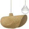 Lumisky Lampada a sospensione KLEIA NOMAD in erba marina in stile bohémien con lampadina LED nomade