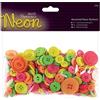 Papermania-Confezione da 250 g di Bottoni Assortiti, Neon