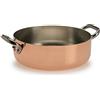 Baldassare Agnelli Pentole Agnelli ALCU106PI20 Casseruola Bassa in Rame con 2 Maniglie in acciaio, Rame stagnato con fondo per induzione, 20 cm