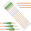 ACCMOS ID 4,2 mm Freccia da Caccia 4 Piuma Verde Bianca Spine 600 700 800 Frecce in Carbonio Simile al Legno Asta per Frecce Etichette Blu per Arco e Freccia Tiro 6 pz (31inch, Spine 800)