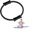 Zouwel Anello da pilates, doppio manico con impugnatura antiscivolo e imbottita, anello fitness Magic Circle per braccia tonificanti, cosce contro le gambe (nero)