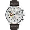 AVI-8 Mens 42mm Hawker Hurricane Classic Chronograph Classic White Japanese Quartz Pilot Watch with Leather Strap AV-4011-01