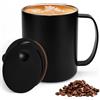 HWSWSH Tazza Isolante in Acciaio Inox con Coperchio, Thermos Caffe da Ufficio, Mug Termica con Manico, Tazze Isolante Doppia Parete, Bottiglia Termica Riuilizzabile per Bevande Calde e Fredde - 400ML