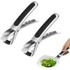 Dhisperares 2 Pezzi Pinza per Friggitrice Ad Aria con Manico Antiscivolo, Antiscottatura Clip per Piatti, Acciaio Inossidabile Pinza per Teglie, per la Manipolazione Sicura di Piatti Caldi, Forno, Nero