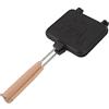 Wisecoco Piastra Grill Doppia Antiaderente, 14x14cm, Padella a Doppia Faccia, Creatore di Panini da Campeggio, Macchina per Waffle a Doppia Faccia, Tostapane per Panini