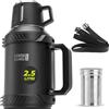 LEBENLANG termos caffè da 1,5 & 2,5 litri - 24 ore di calore Incluso bicchiere, filtro per tè e tracolla I Thermos caffe Bottiglia termica Borraccia acciaio inox 1.5 L (2500ml - 24 ore)