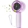 LZEXIN Ventilatore Portatile con Luci a LED,Ventilatore USB Velocità Regolabile (1 - 100),Display HD mini Ventilatore,USB Ricarica Rapida 2H,Ventilatore Potente per Viaggi/Esterno/Casa/Ufficio - Viola