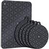 HI NATURE™ Tappetino a Induzione 6 Pezzi in Silicone Nero | Protezione Piano Induzione e Copertura Piano Cottura | Tappetini Protettivi per Fornelli a Induzione e Sottopentola per (6x, 6, pezzi)
