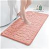 chakme Tappetino da bagno in memory foam, tappetino per doccia in memory foam, assorbente, antiscivolo, per il bagno, 60x120 cm, colore: rosa