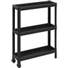 DEA HOME - Carrello Salvaspazio 3 Ripiani Tina Nero - h71x53x17 cm