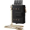 VULKIT Portafoglio Uomo Pelle con Catena, Porta Carte di Credito Alluminio con Blocco RFID Anticlonazione, Porta Monete e Soldi, Box Regalo, Nero