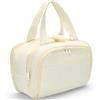 Axcone Borsa da Toilette da Viaggio,Grande Trousse Trucchi,Borsa Makeup Cosmetici da Viaggio Organizer,Beauty Case per Donna Uomo-Beige