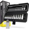 HASKYY Set di bit Torx T8 - T70 con inserti interni, bit Torx con profilo a T, set di chiavi a bussola Torx per chiave dinamometrica - 1/4 3/8 1/2 attacco, 14 pezzi