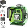 Tsebugap Livella Laser Verde 4 x360°, Laser Autolivellante 16 Linee, Livello Laser, Telecomando, 2 * Batterie (verde)
